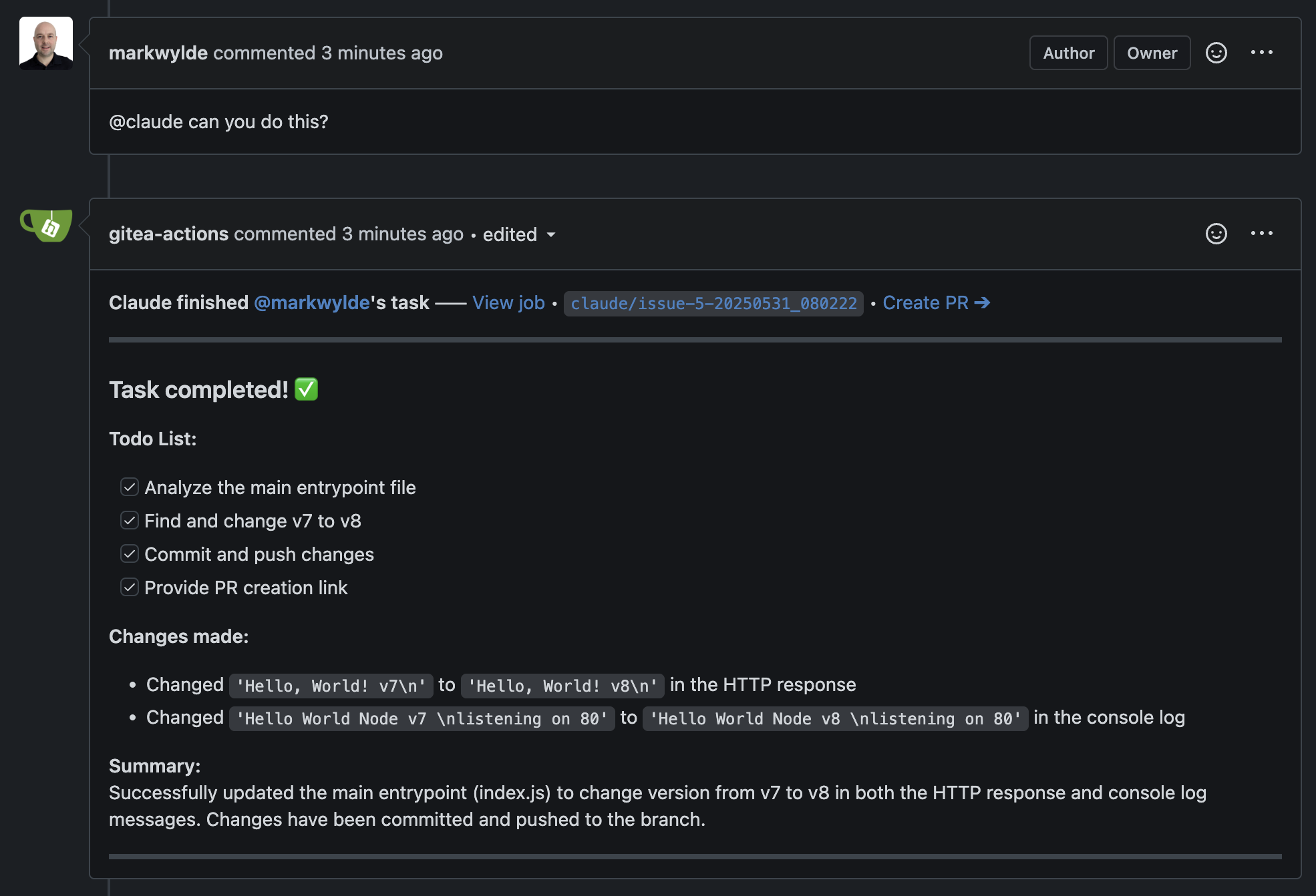 Claude Code Action in action